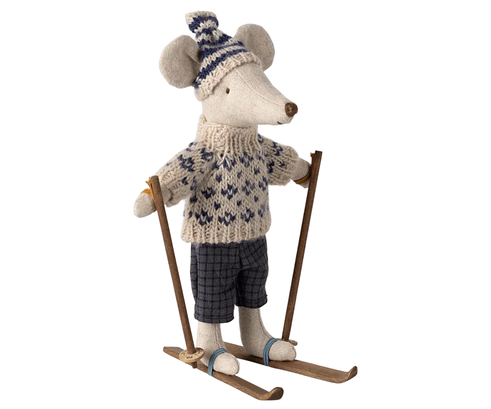 Maileg: Winter Mouse with Ski Set - Dad