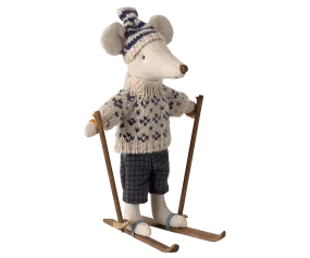 Maileg: Winter Mouse with Ski Set - Dad