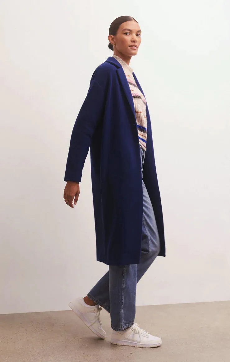 Mason Knit Coat | Oatmeal, Sapphire Blue