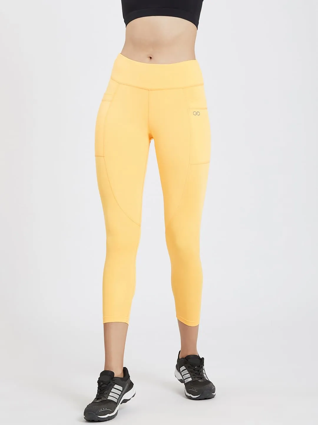 Maxtreme Power me Saffron Yellow Ankle Pockets Leggings