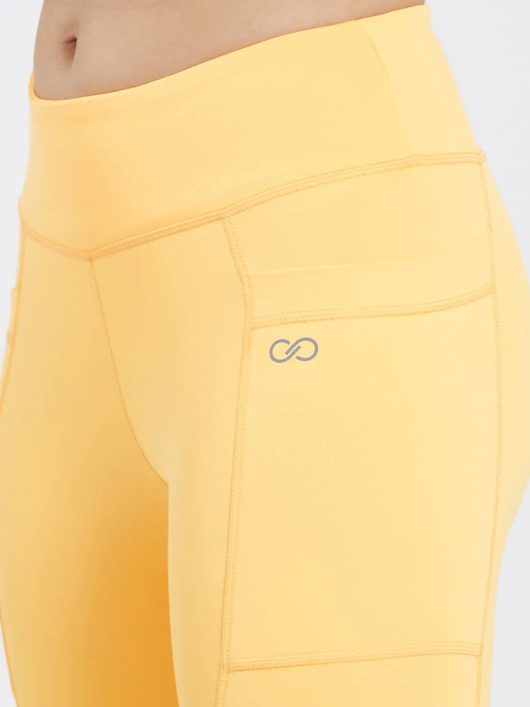 Maxtreme Power me Saffron Yellow Ankle Pockets Leggings