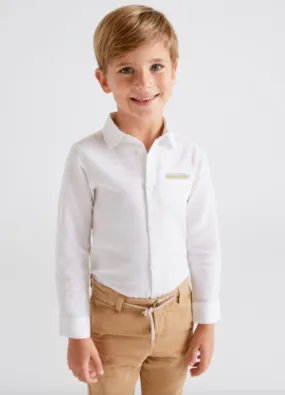 Mayoral Boys White Long Sleeve Dress Shirt