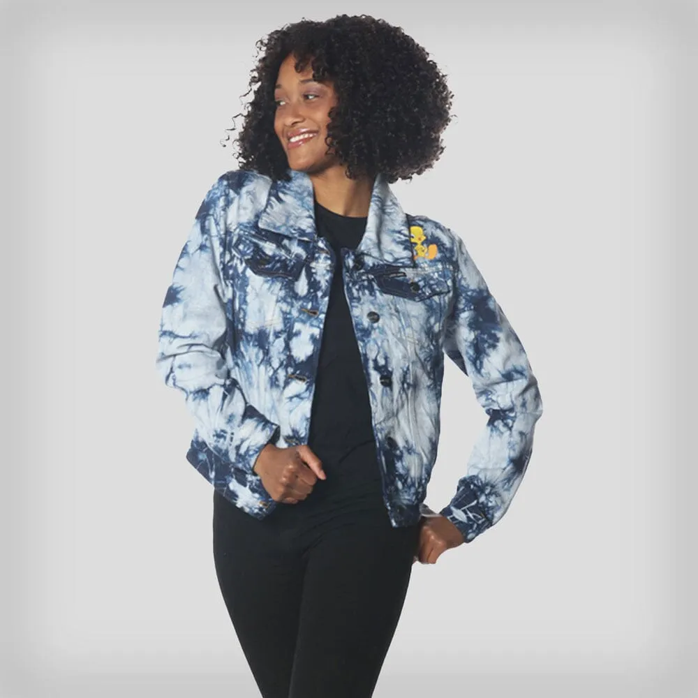 Members Only Women's Bull Denim Looney Tunes Trucker Jacket