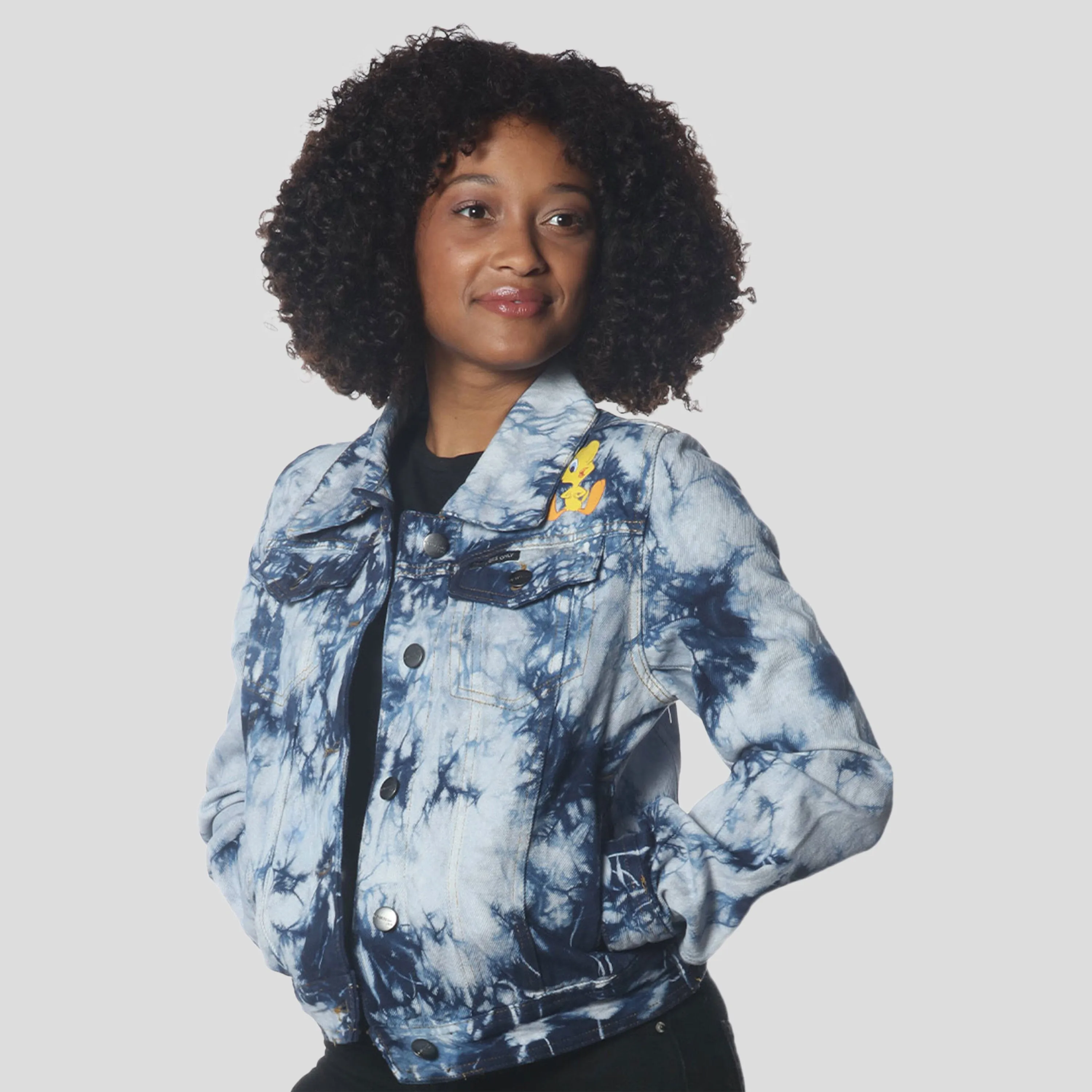 Members Only Women's Bull Denim Looney Tunes Trucker Jacket