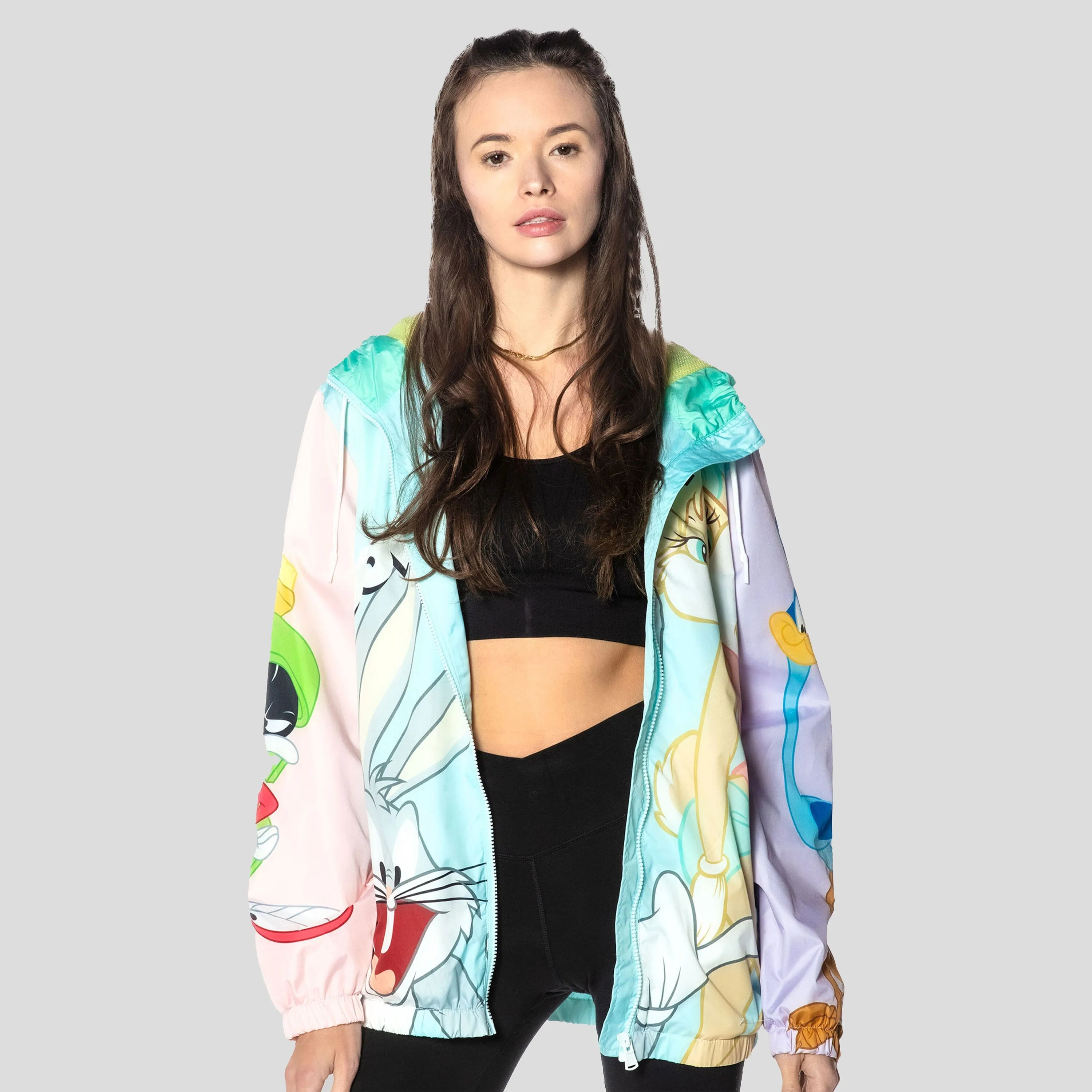 Members Only Women's Looney Tunes Colorblock Windbreaker Jacket