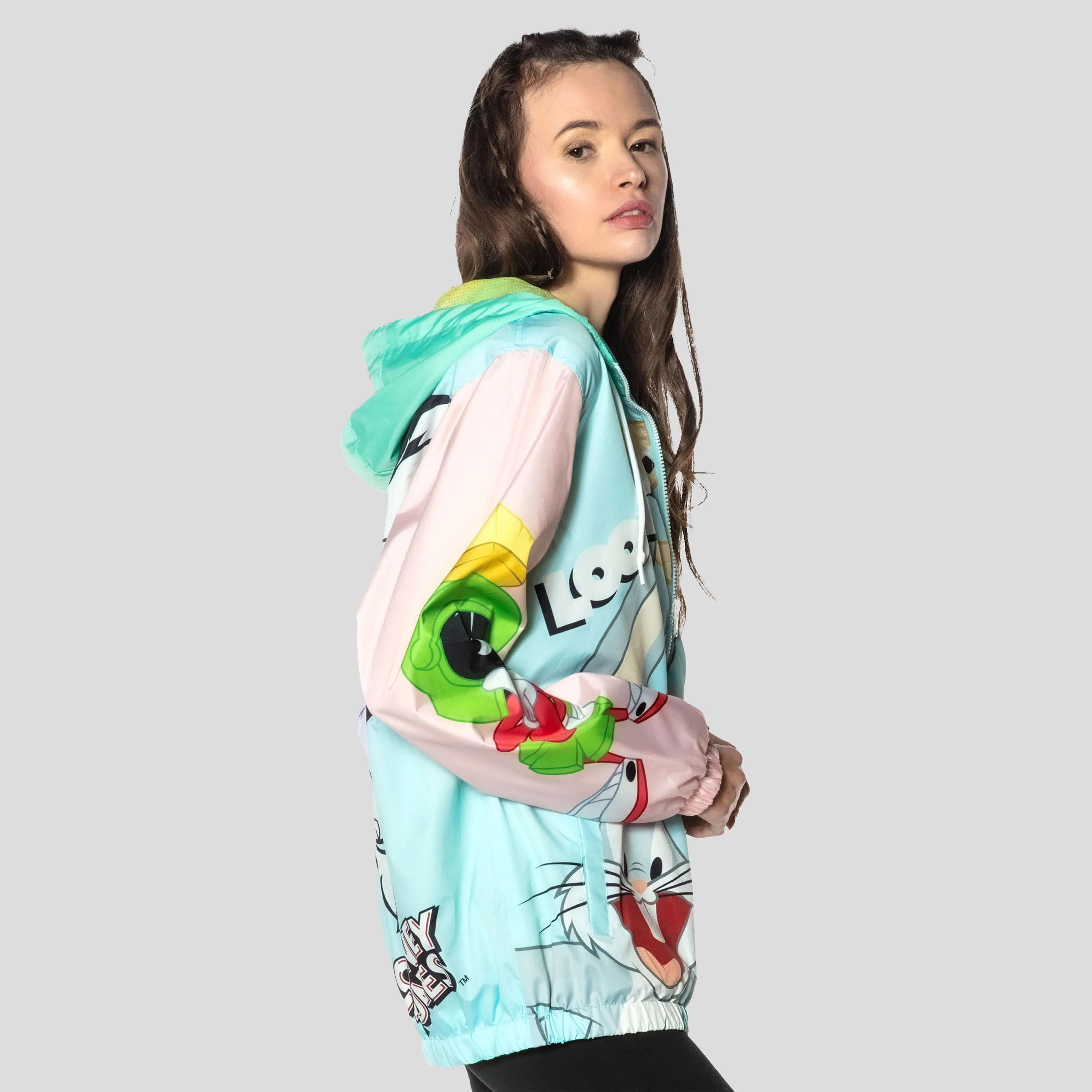 Members Only Women's Looney Tunes Colorblock Windbreaker Jacket