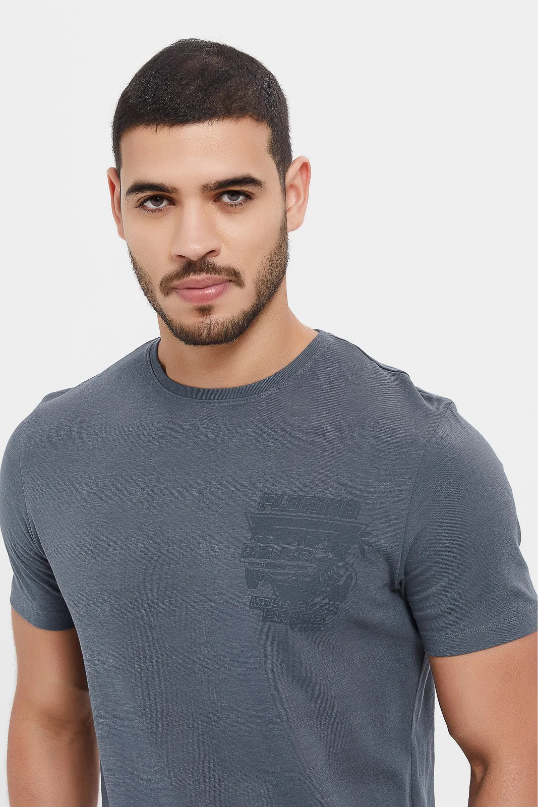 Men Charcoal Graphic T-Shirt