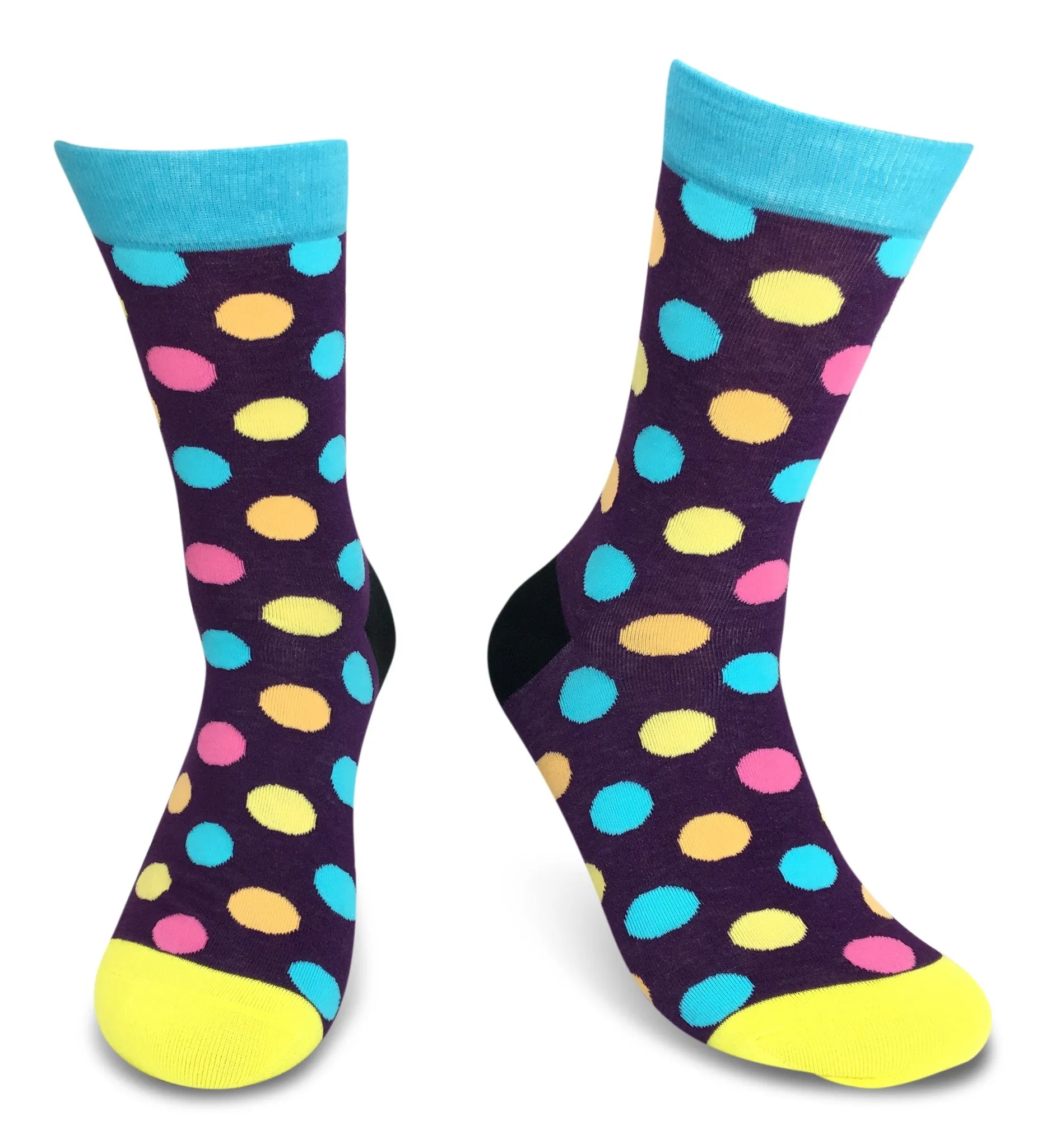 Men Novelty Fashion Dress Socks-2 Pair Fancy Power Sock-Fun Colorful Theme Socks