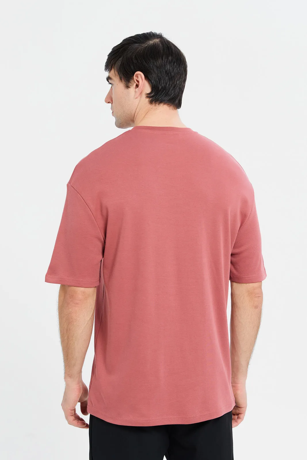 Men Pink Soft Touch Oversize T-Shirt