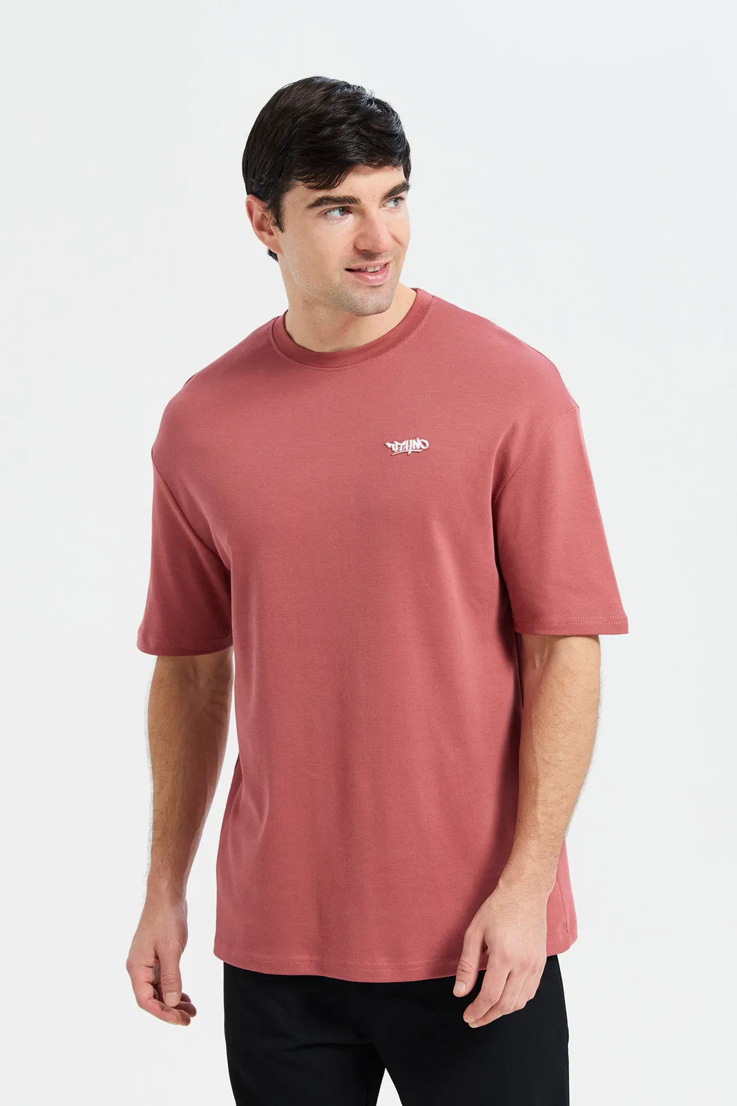 Men Pink Soft Touch Oversize T-Shirt