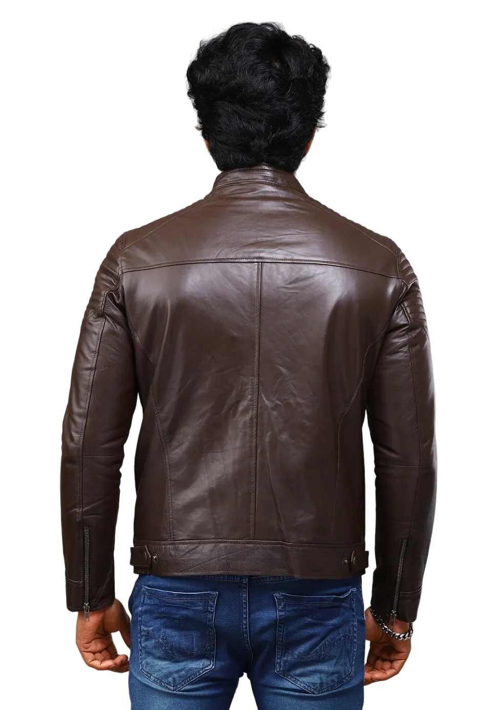 MENS LEATHER JACKET 41006 (BROWN)