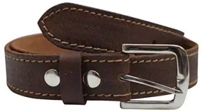 Men's Light Brown Full Grain Genuine Leather Classic Dress Belt with Removable Buckle