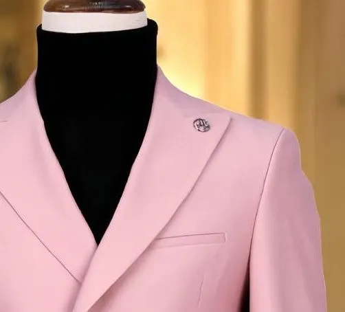 Men's Pink Double Breasted Suit