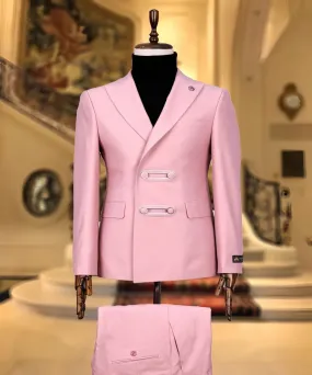 Men's Pink Double Breasted Suit