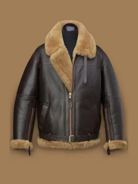 Men's RAF Brown Shearling Jacket