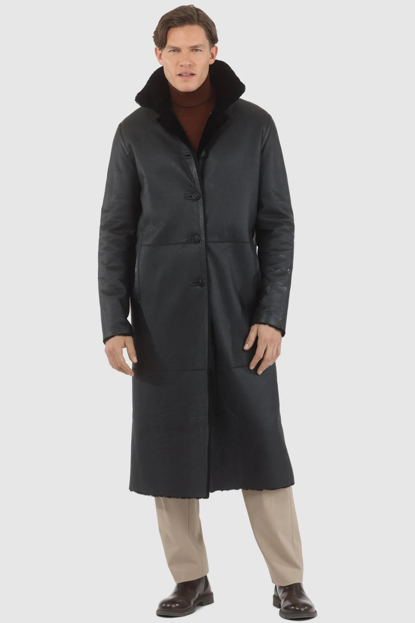 Men's Reversible Select Shearling Lamb Coat