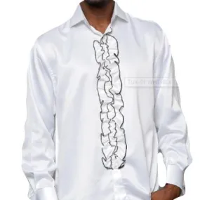 Men's Satin Ruffle Tuxedo Shirt