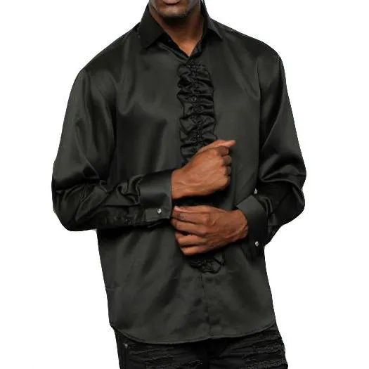 Men's Satin Ruffle Tuxedo Shirt