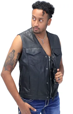 Men's Side Lace V-Neck Vest w/Easy Access Pocket #VM2645GZLK