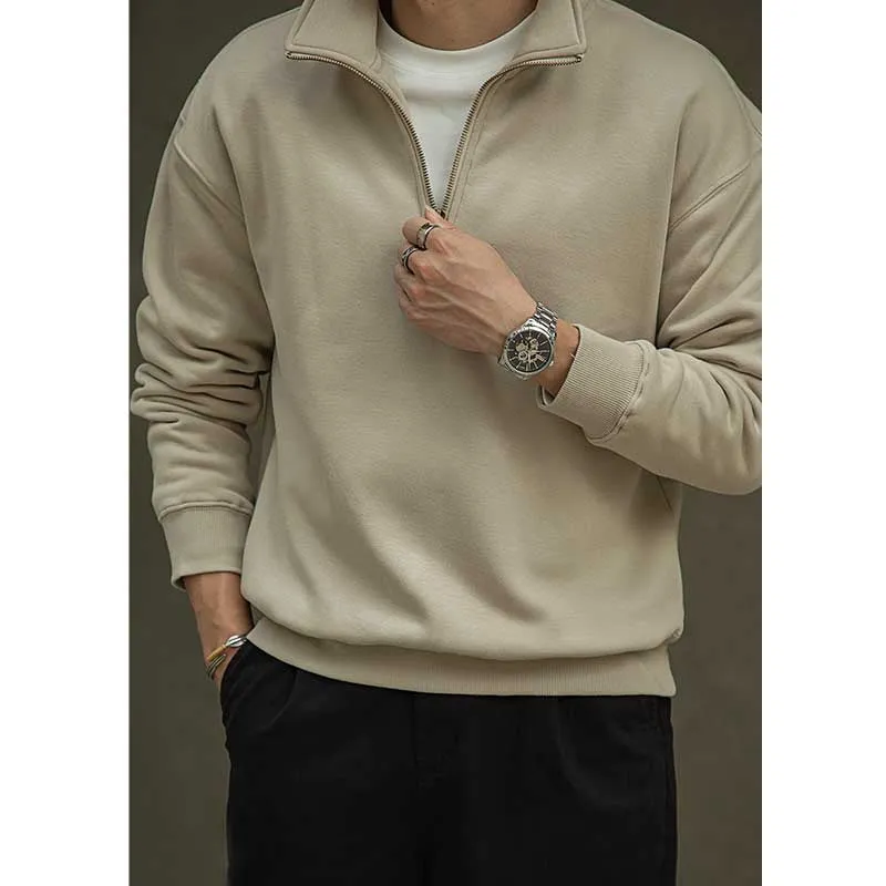 Men's Vintage Loose Half Zip Sweatshirt