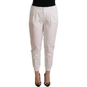 Met Chic White Tapered Cropped Pants