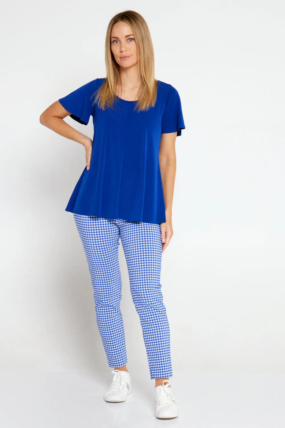 Moira Pants - Royal Blue Gingham