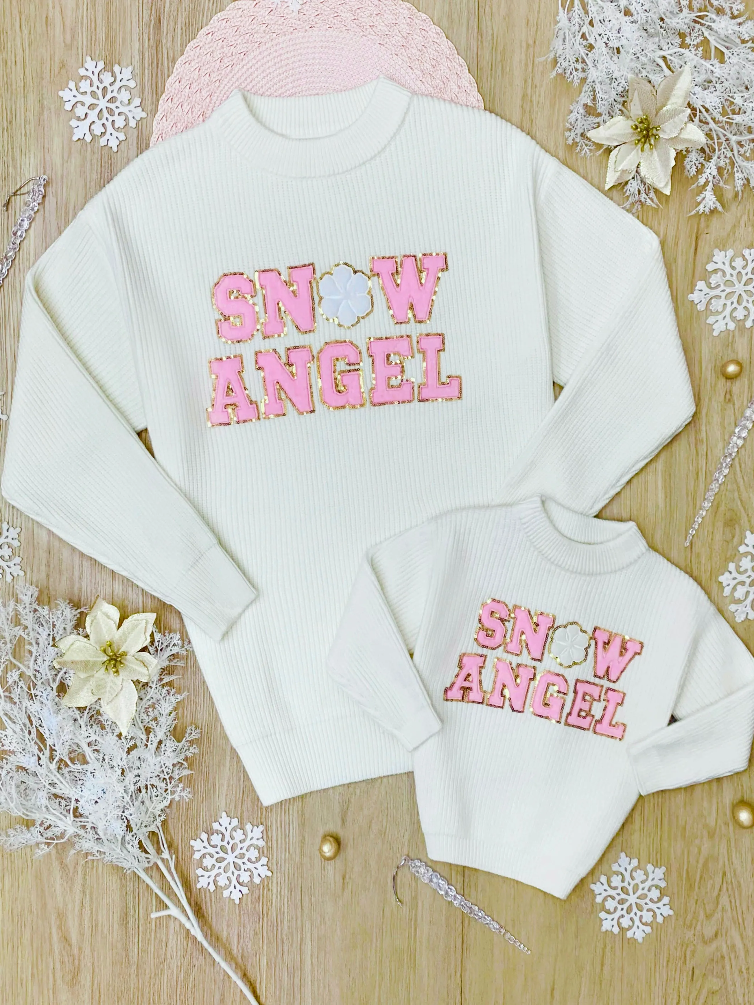 Mommy and Me Cozy Snow Angel Christmas Sweater