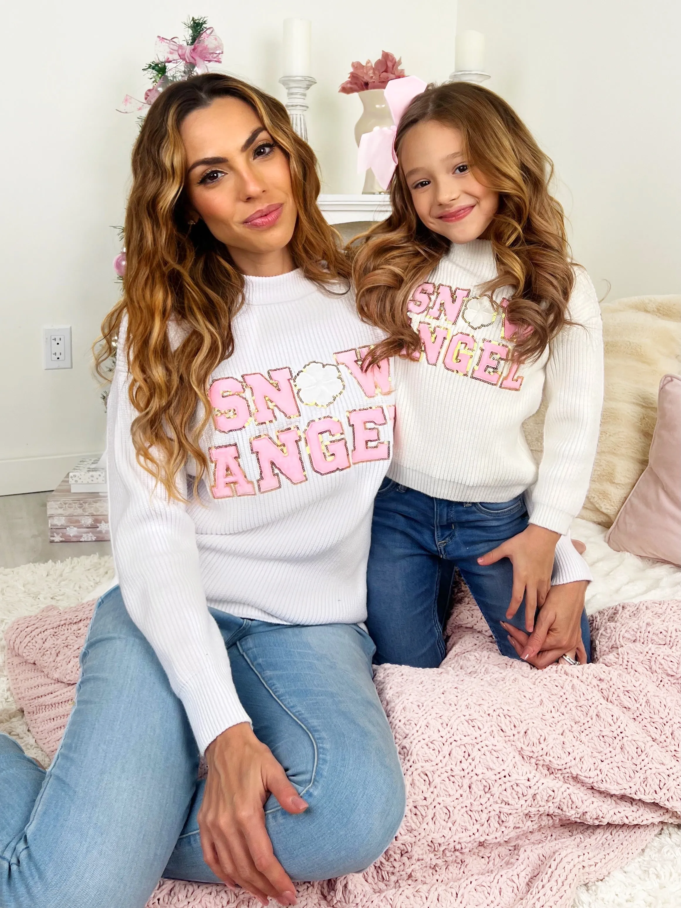 Mommy and Me Cozy Snow Angel Christmas Sweater