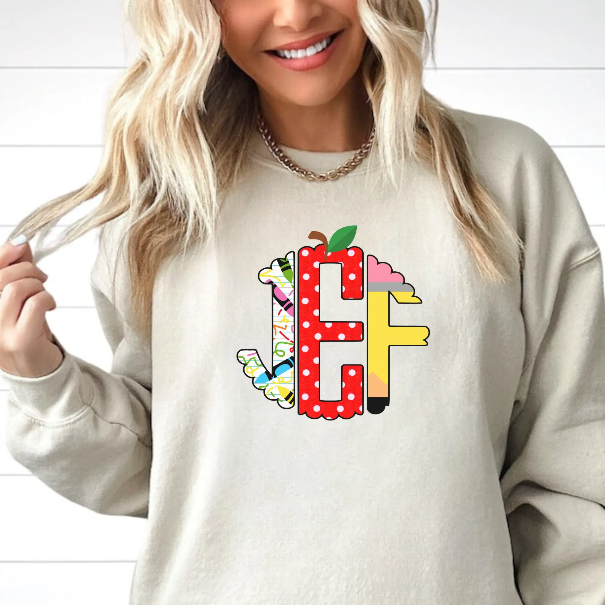 Monogram Teacher Crewneck Sweatshirt