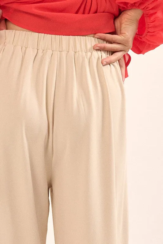 Morning Mist Wide Leg Pants - Cream