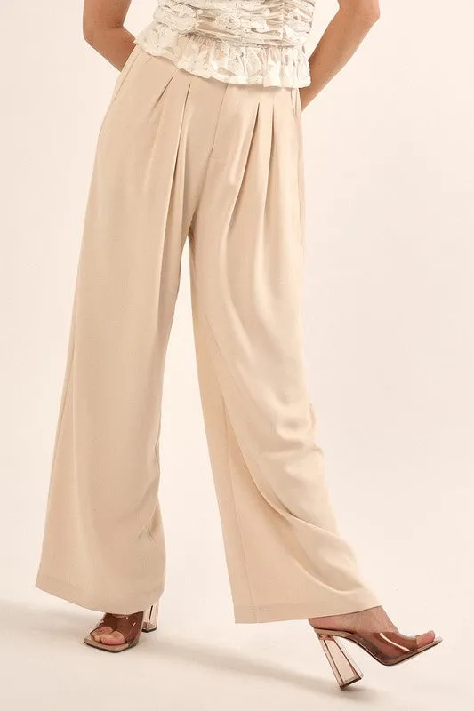 Morning Mist Wide Leg Pants - Cream