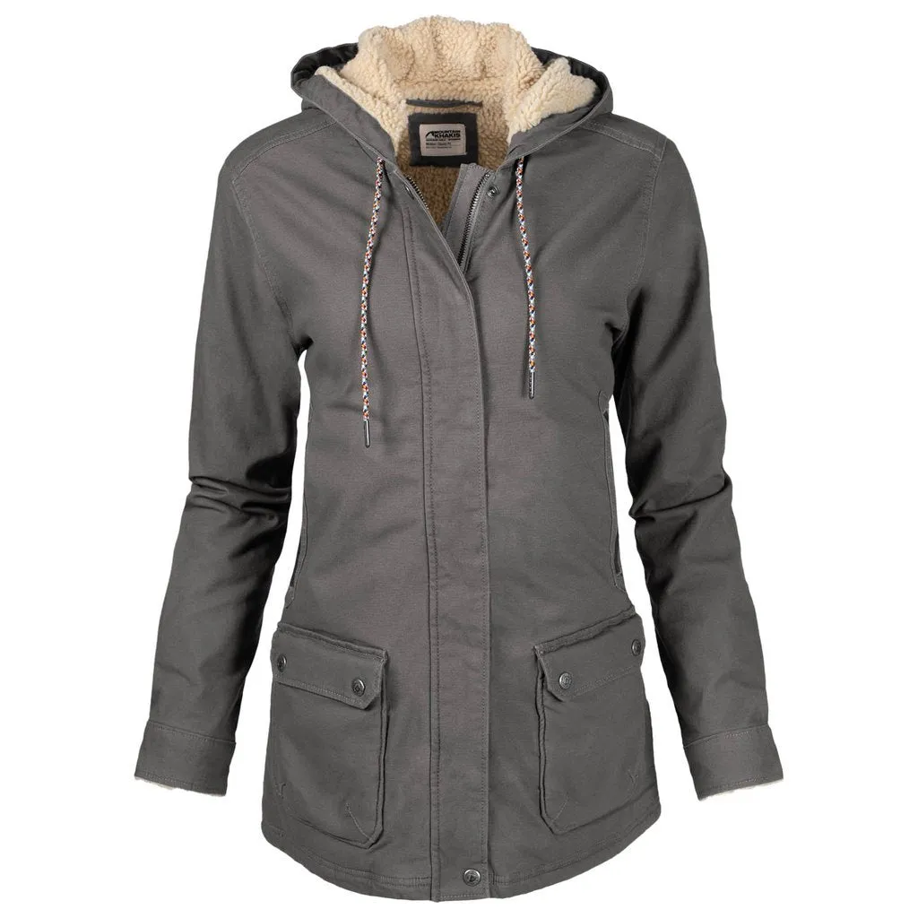 Mountain Khaki Women's Ranch Shearling Hooded Coat - Slate