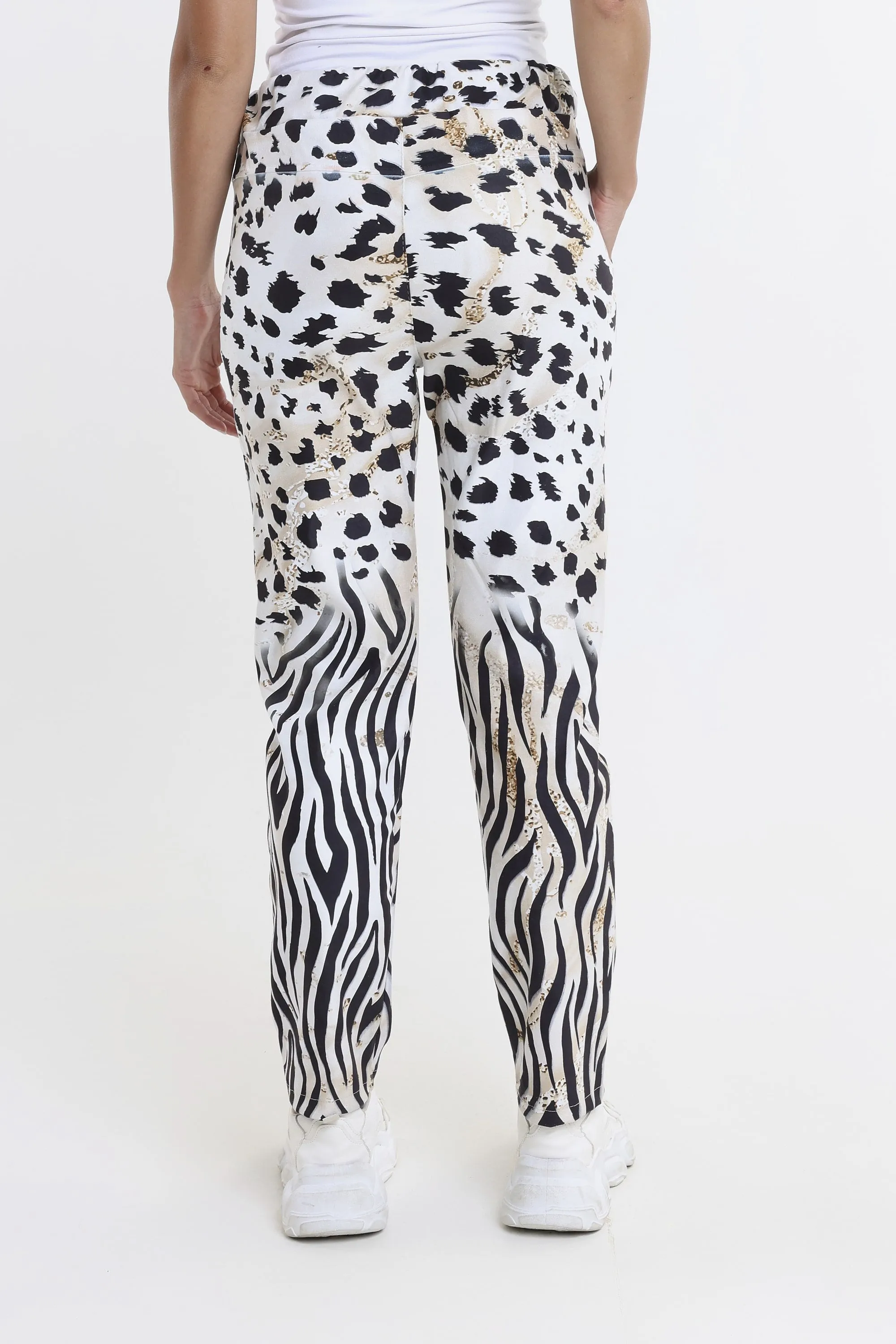 Multi Leopard Sonya Sueded Drawstring Pant (PL610M)