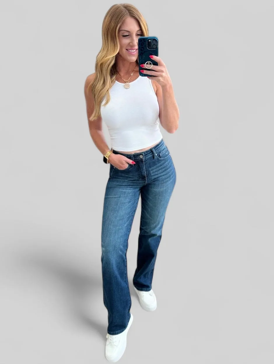 Muriel Mid Rise Control Top Classic Straight Jeans