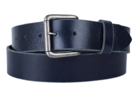 Navy Blue Leather Belt