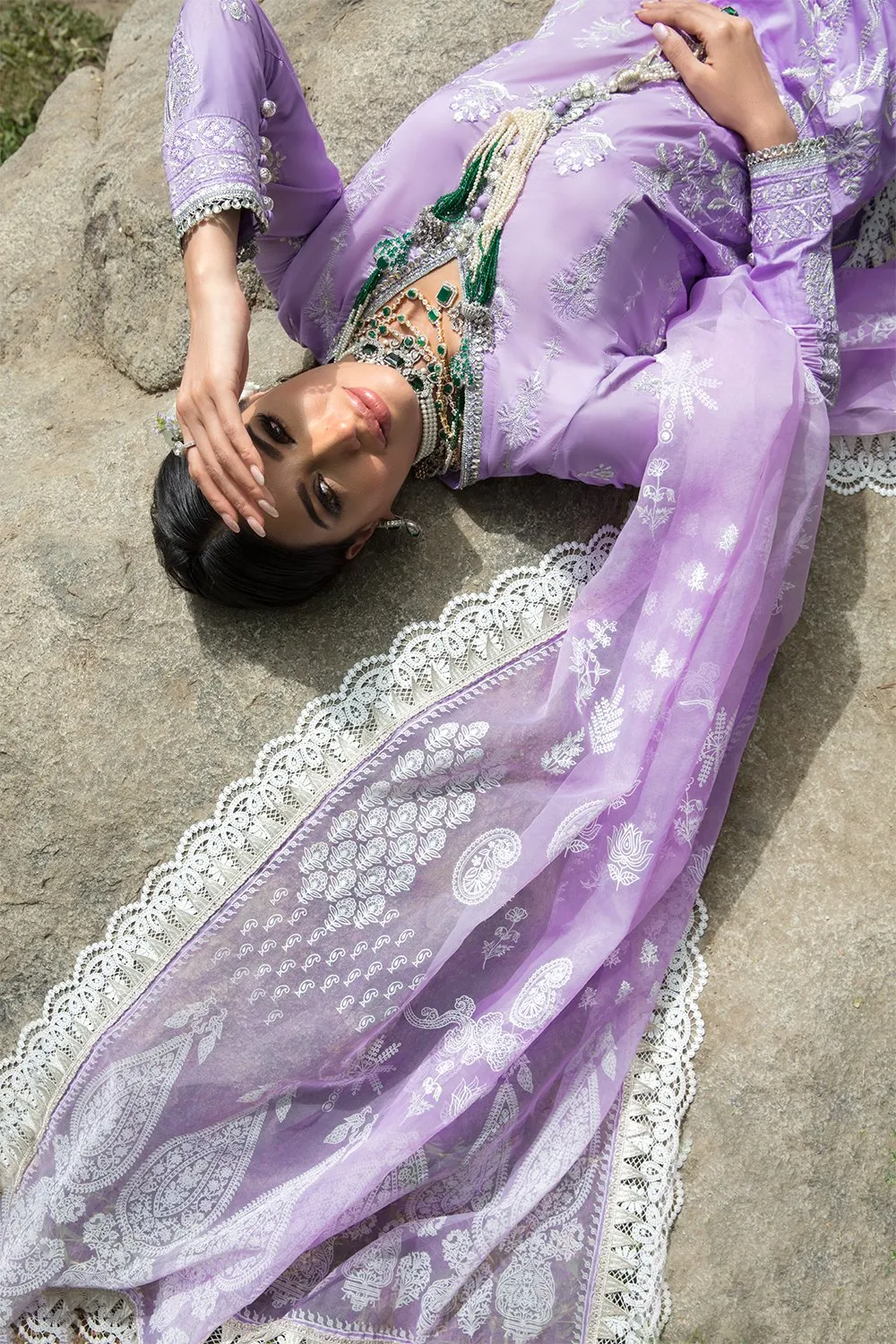 Nisa Hussain Luxury Lawn Collection '21 – NHL07-LILAC BREEZE