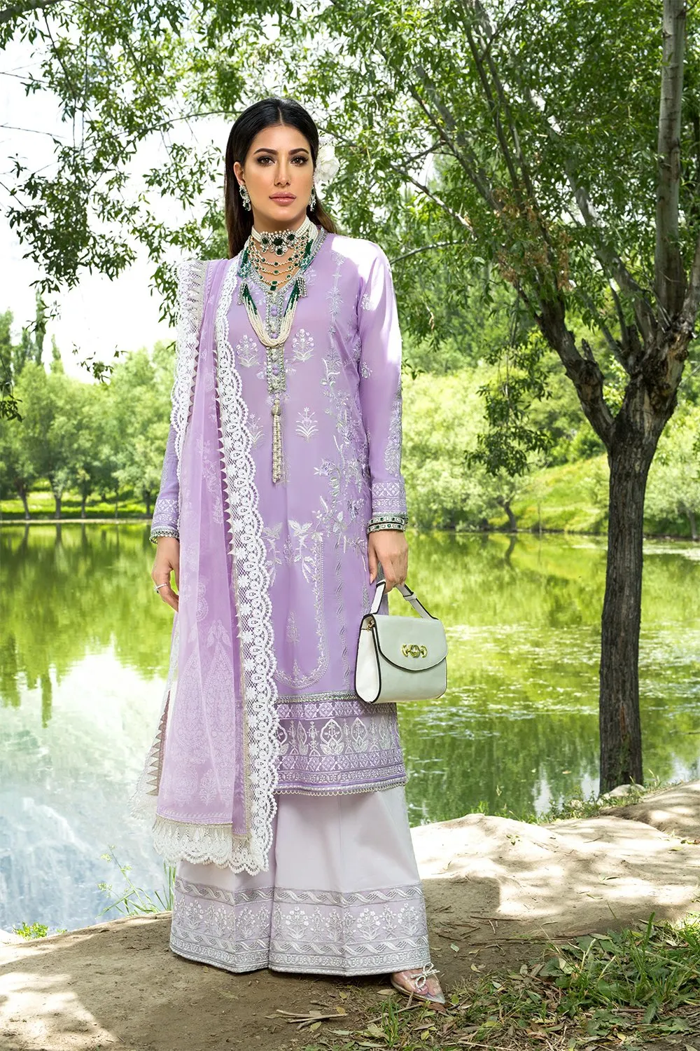 Nisa Hussain Luxury Lawn Collection '21 – NHL07-LILAC BREEZE