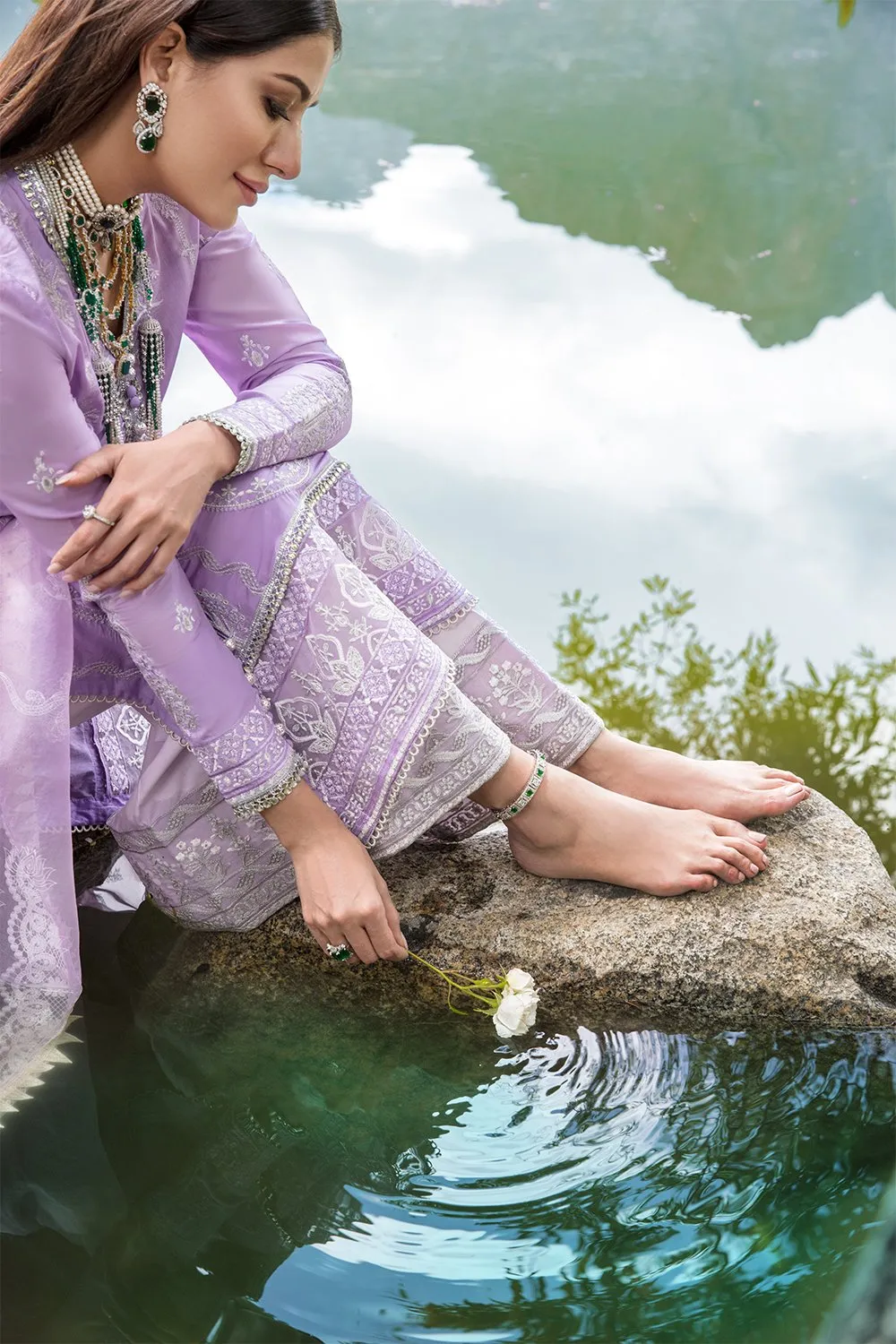 Nisa Hussain Luxury Lawn Collection '21 – NHL07-LILAC BREEZE