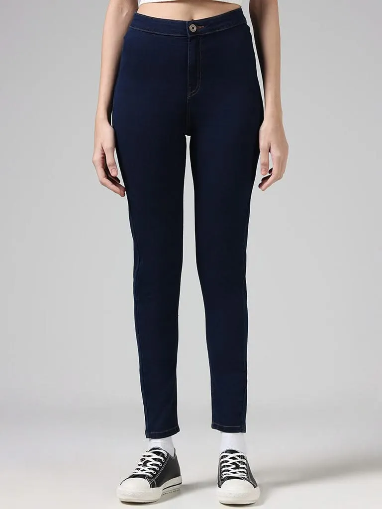 Nuon Dark Blue Slim - Fit High Rise Jeans