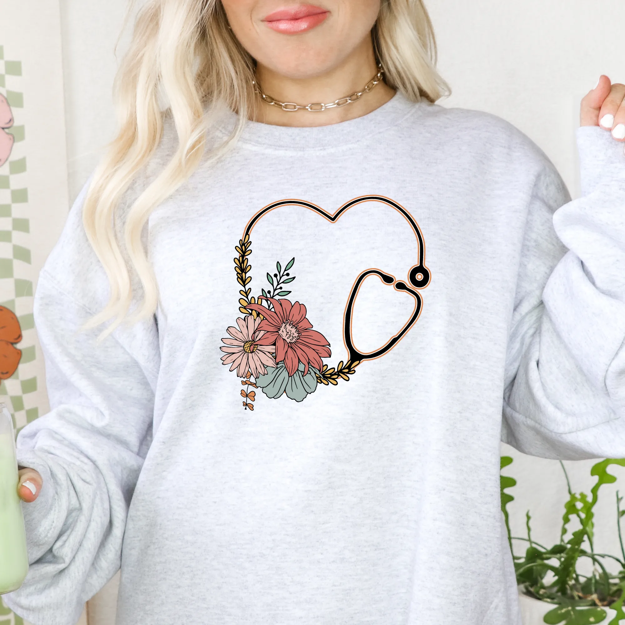 Nurse Stethoscope Crewneck Sweatshirt