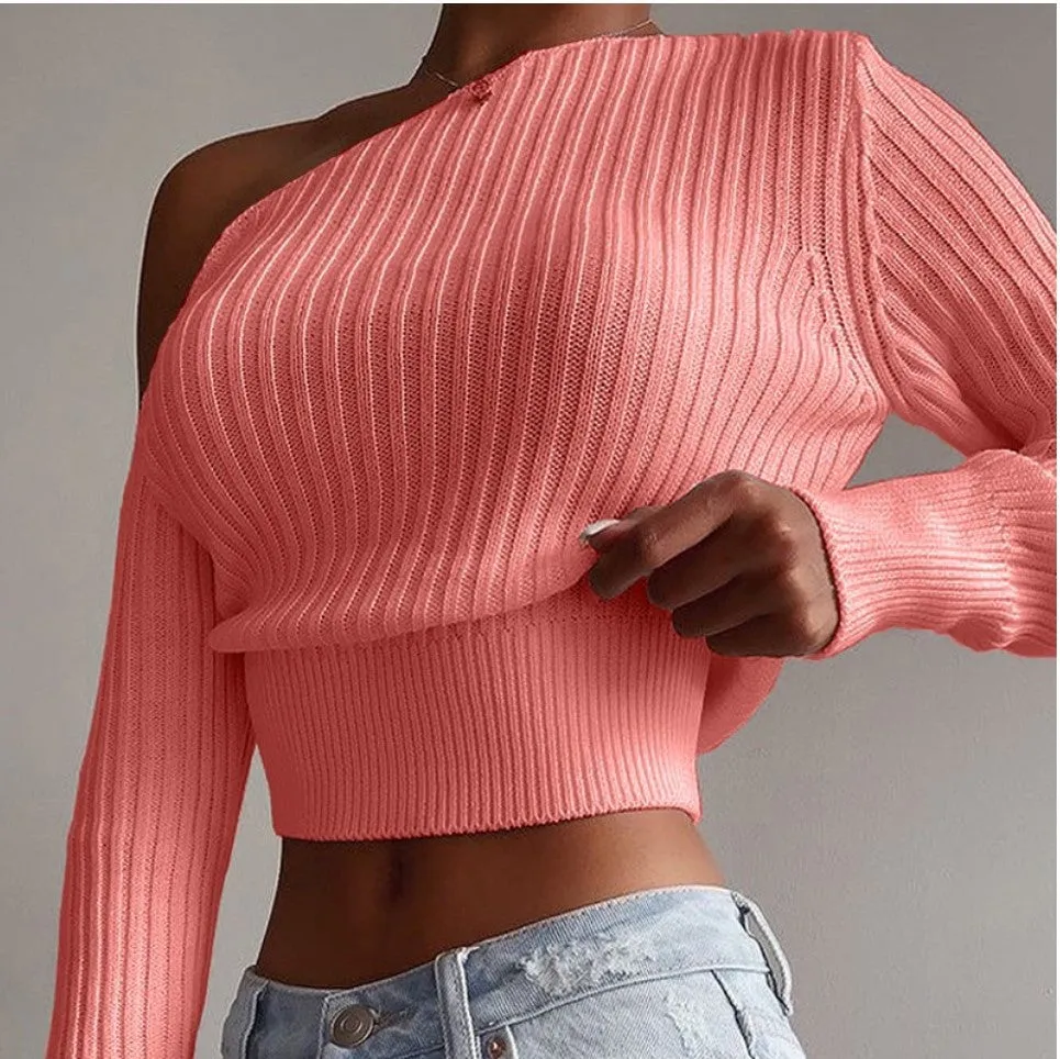 On & Off Shoulder Knitted Top