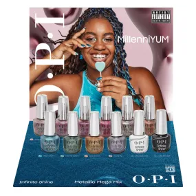 OPI Infinite Shine Metallic Mega Mix Collection 12 Piece Tray Display