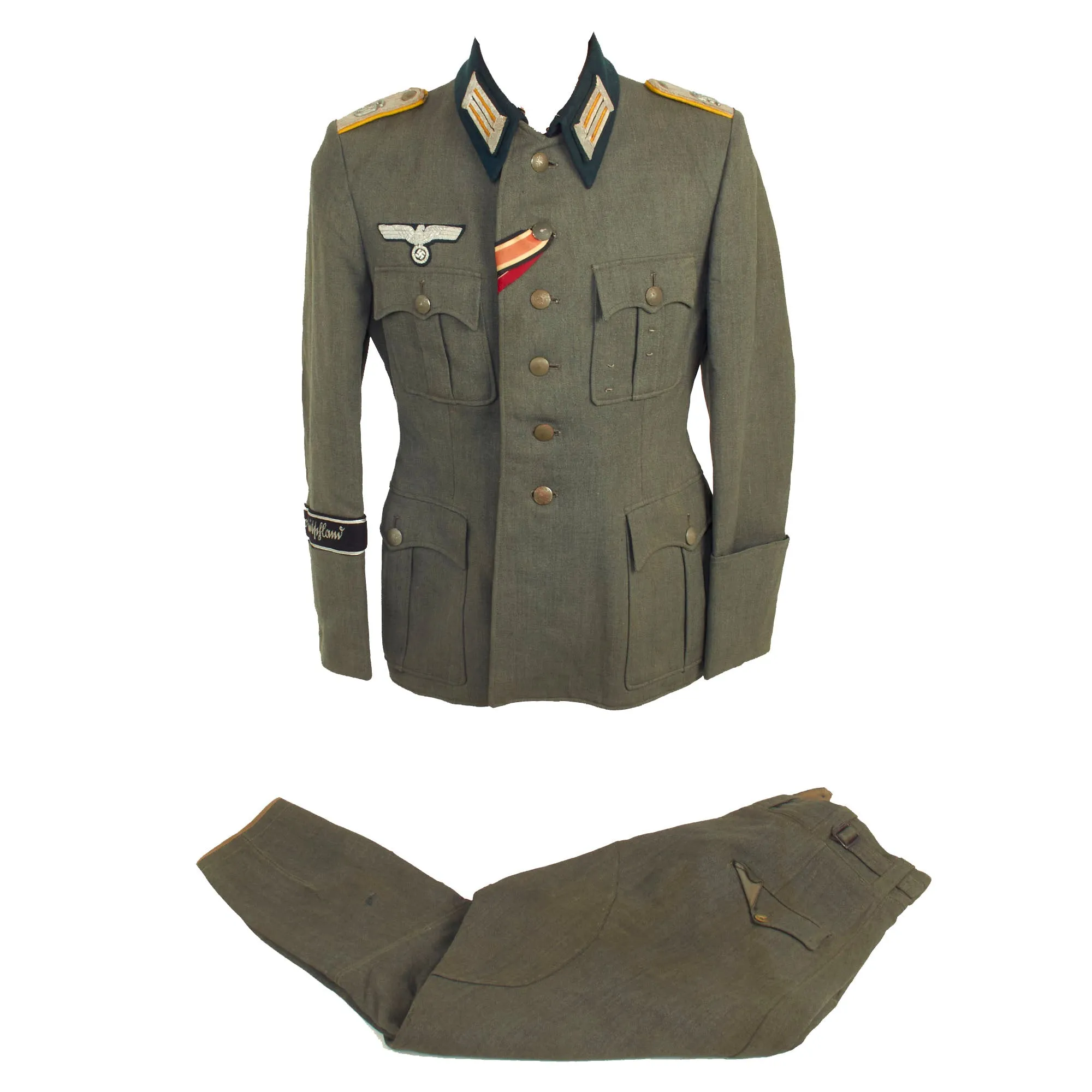 Original German WWII Heer Army Großdeutschland Division Reconnaissance Officer's M36 Field Tunic with Breeches