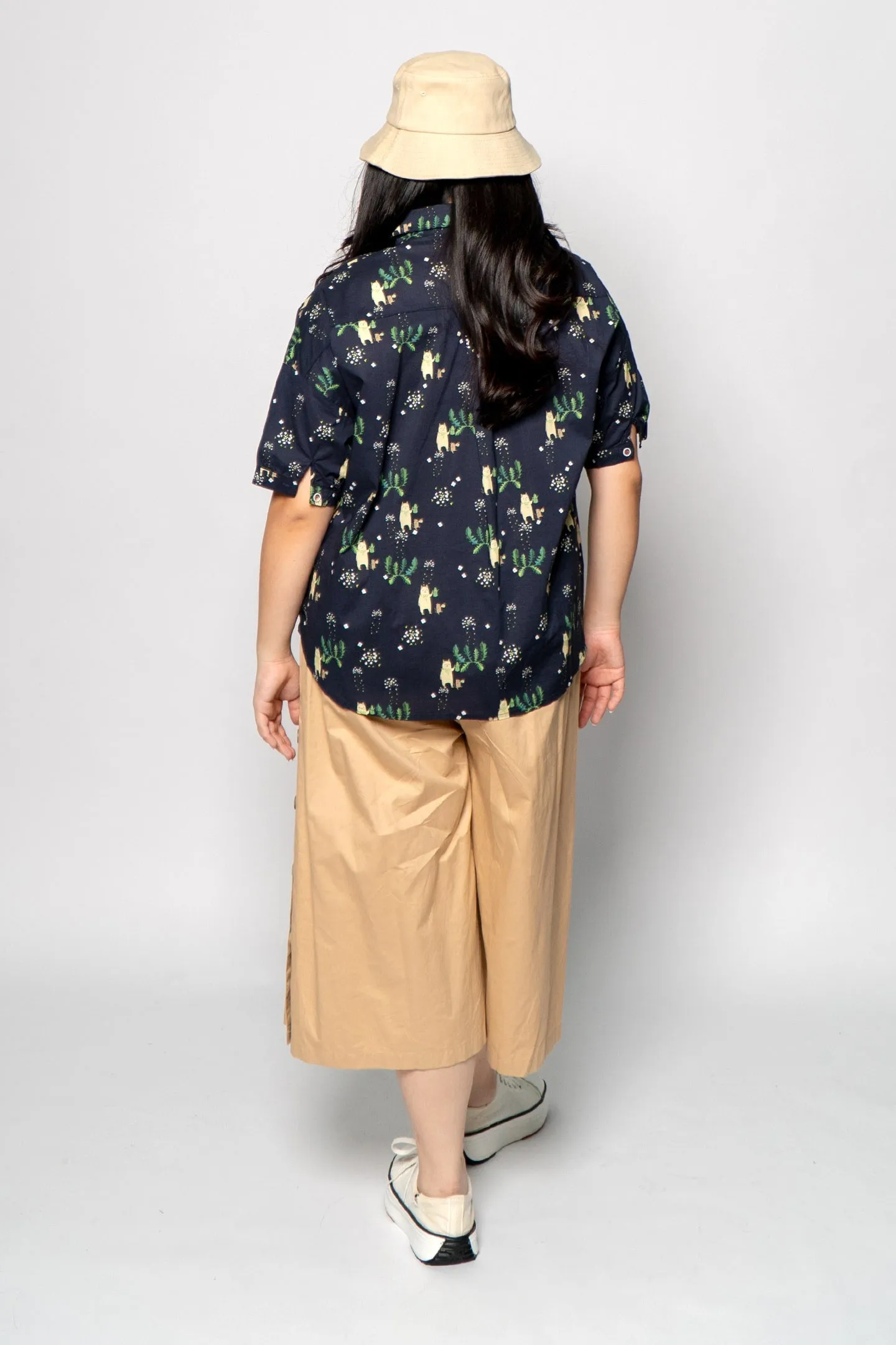 Oscar Button Culottes in Khaki