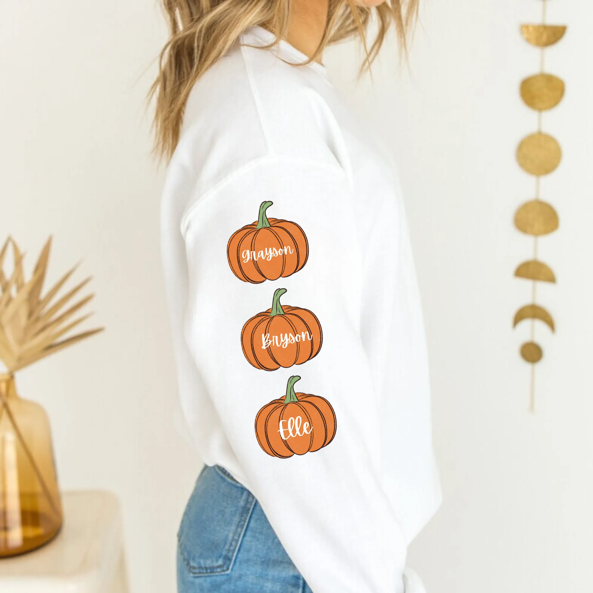 Personalized This Mama Loves Her Pumpkins Crewneck Sweatshirt