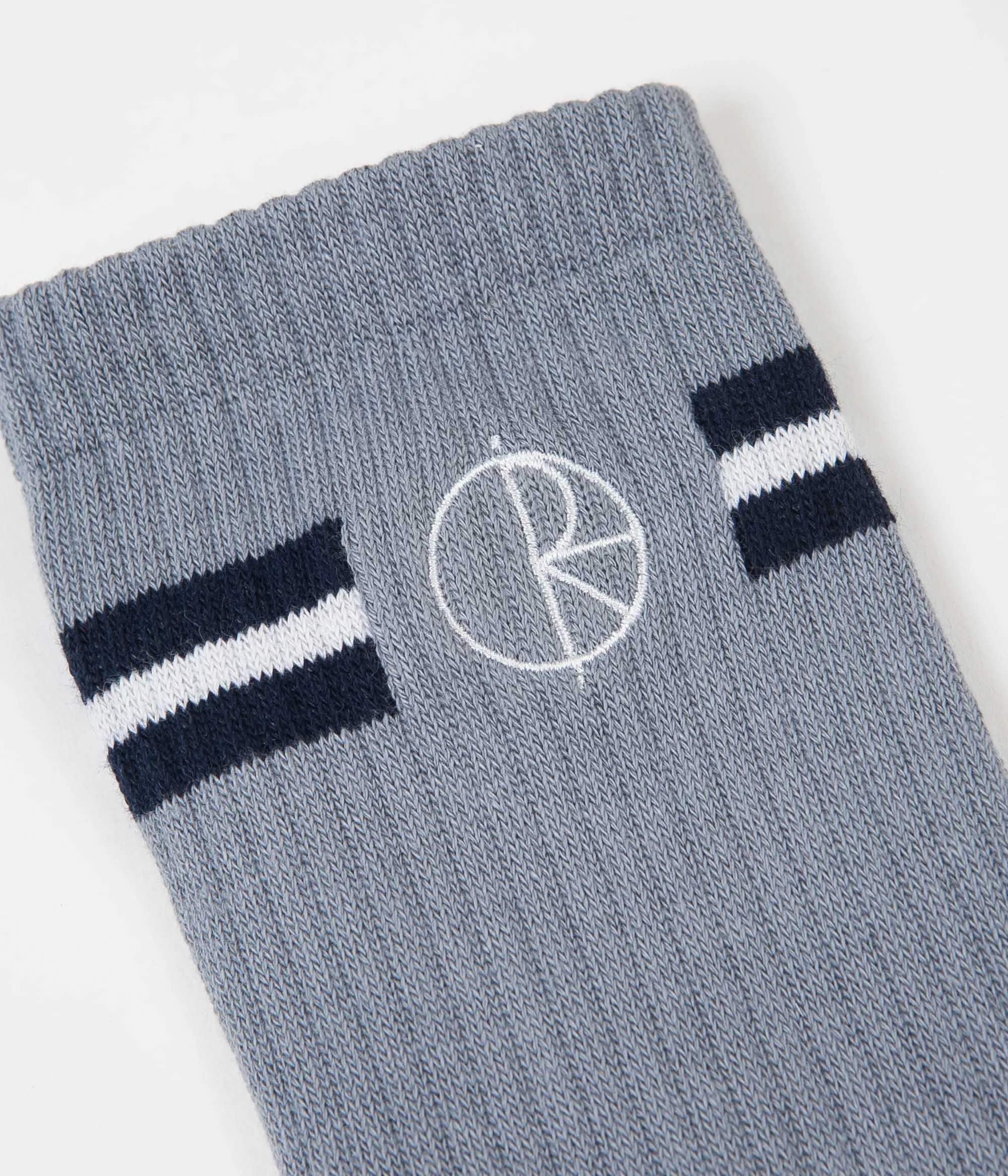 Polar Stroke Logo Socks - Grey / Dark Blue / White