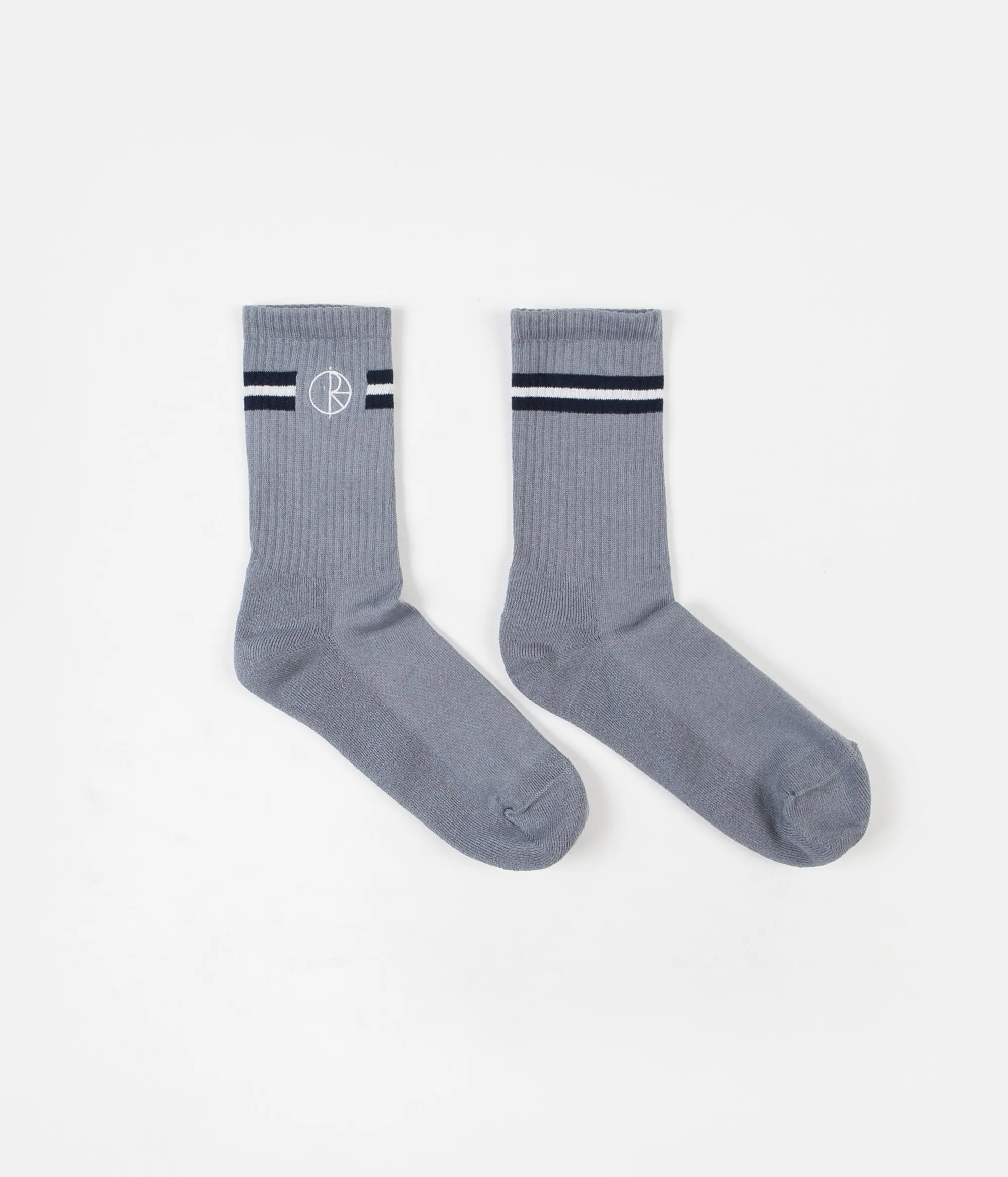 Polar Stroke Logo Socks - Grey / Dark Blue / White