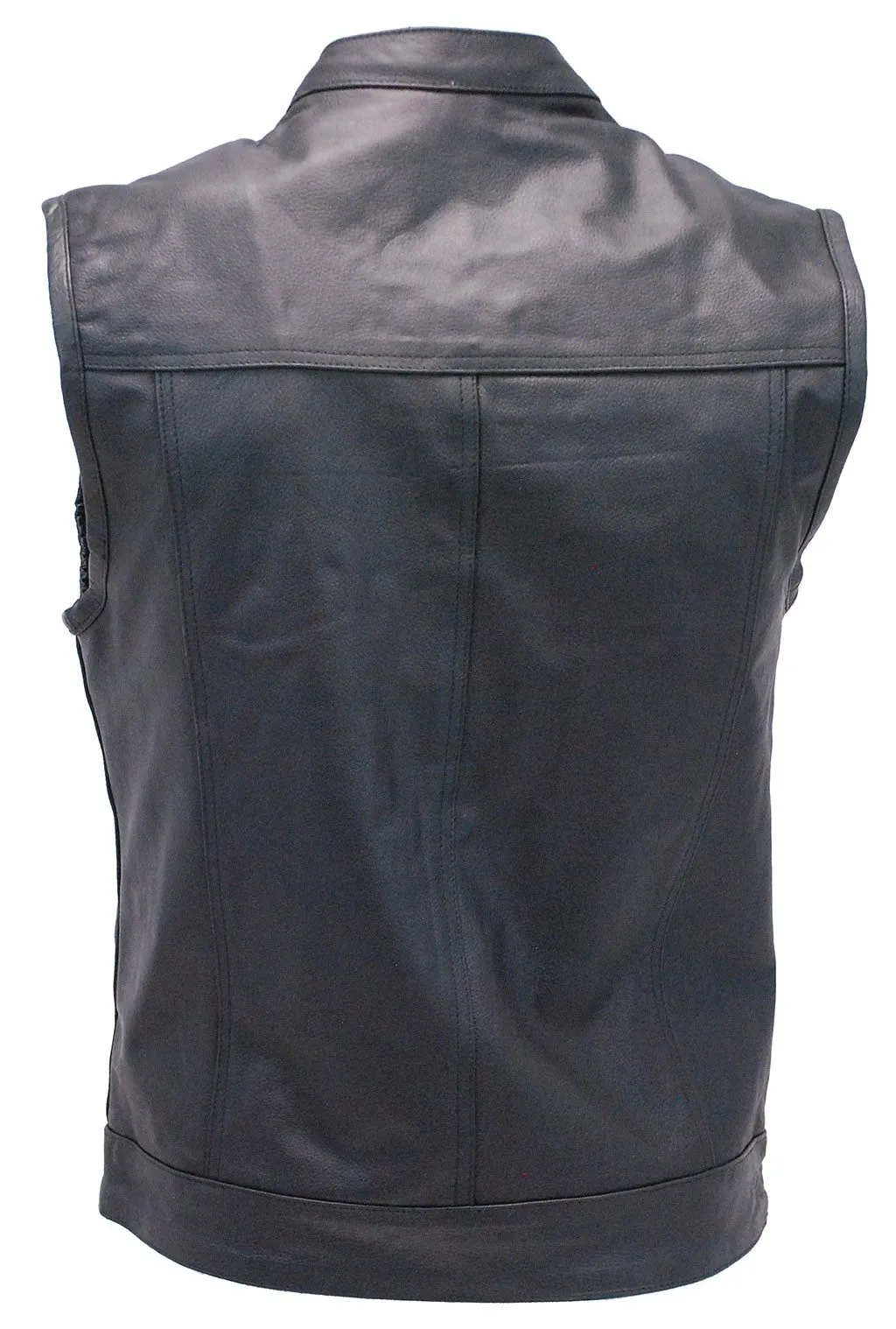 Premium Buffalo Leather Snap & Zip Concealed Pockets Vest #VM6655GK