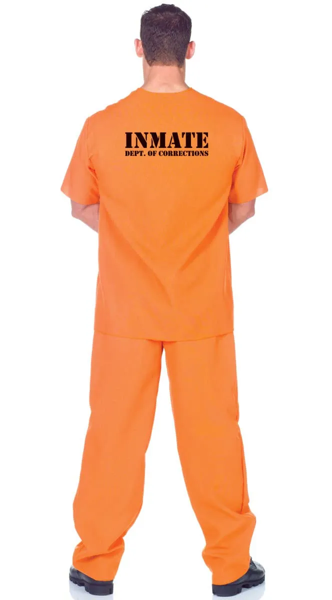 Public Offender Mens Plus Size Orange Prisoner Costume