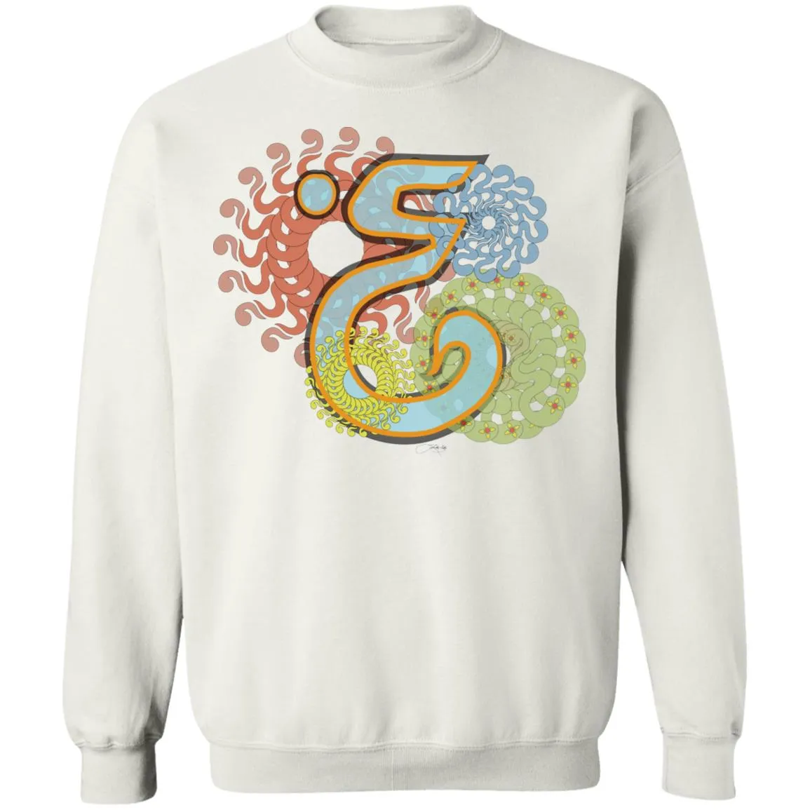 Pullover Sweatshirt with Arabic Initial - 'Ghayn' (غ)